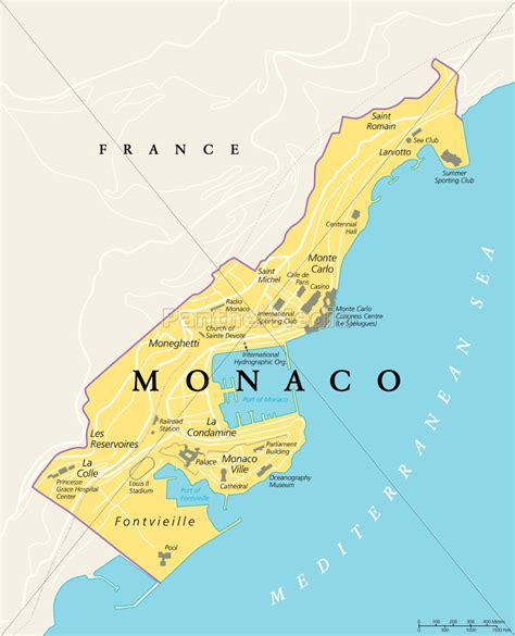 Large detailed roads map of Monaco. Monaco large detailed roads map
