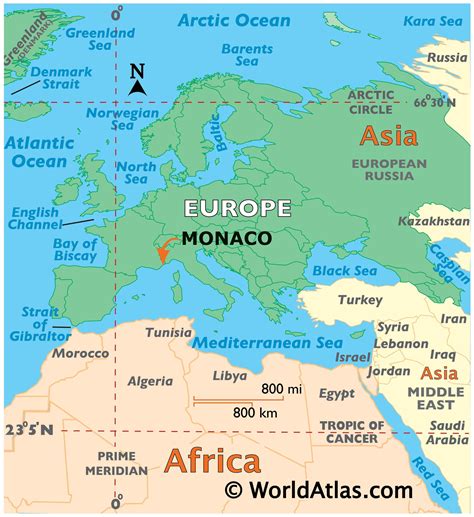 monaco location on europe map