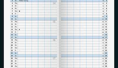 pen & pages® undatierter Kalender Monatsübersicht - Din A5-6 Löcher
