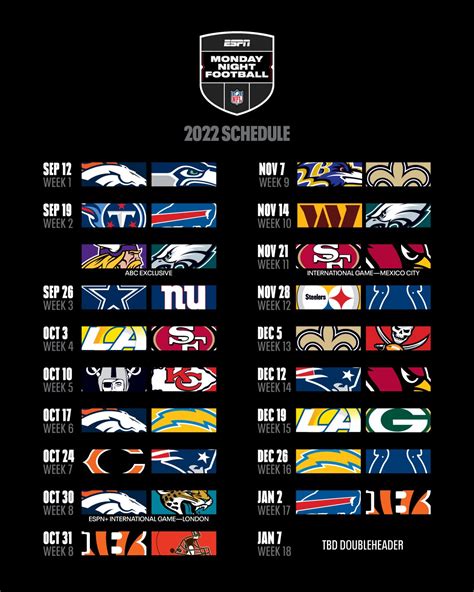 monday night football 2022 season