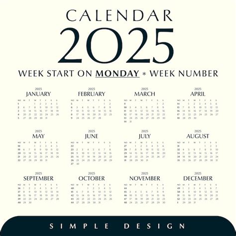 2025 Pocket Calendar. Start on Sunday and Monday Stock Illustration Illustration of template