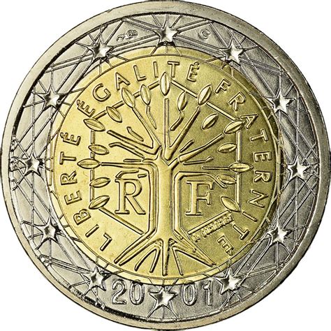 moneda 2 euros francia 2001