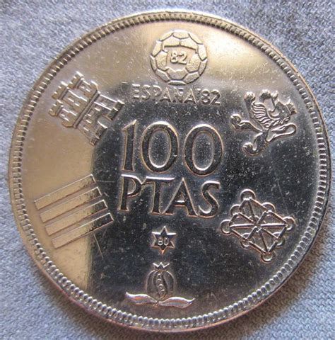 moneda de 100 pesetas del mundial 82