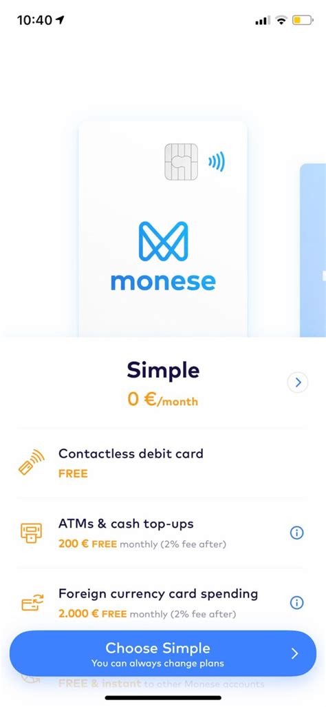 monese free plan