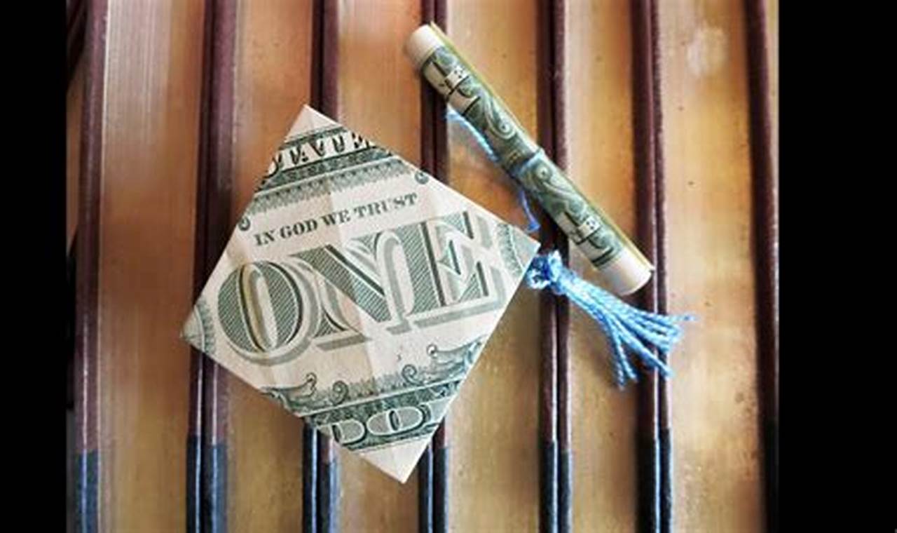 money origami graduation cap step by step