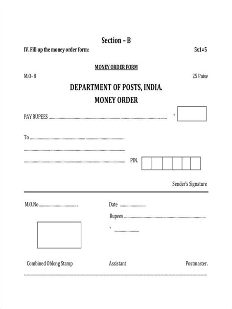 Money Order Template Printable Pdf