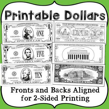 Money Printable Two Sided Template