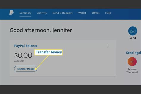 money transfer using paypal