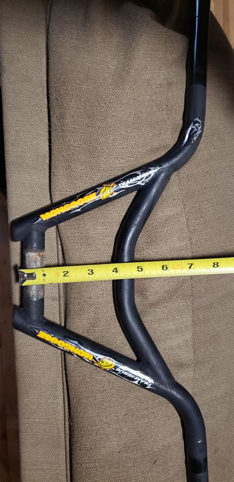 Black Hiten handlebars for 81 Mongoose II with Gold Stem BMXmuseum