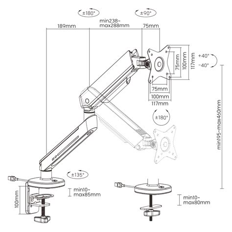 Monitor Arm Components