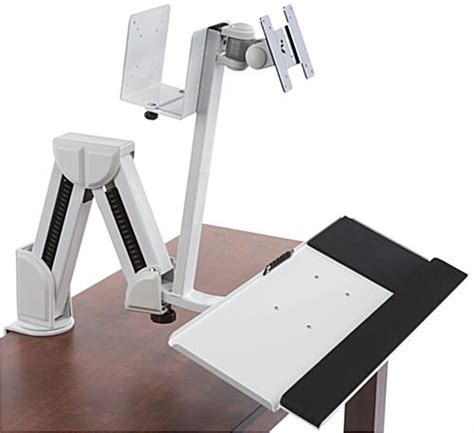 Monitor Arm With Keyboard Tray