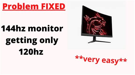 monitor only showing 120hz not 144hz