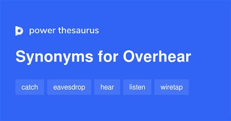 Monitor Overhear Synonym