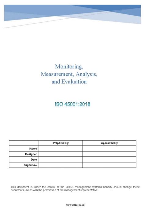 Monitoring Measurement Analysis And Evaluation Procedure Example