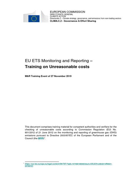 Monitoring Reporting And Verification Of Eu Ets Emissions
