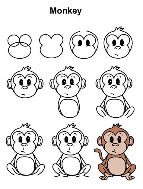 3 Ways to Draw a Monkey wikiHow