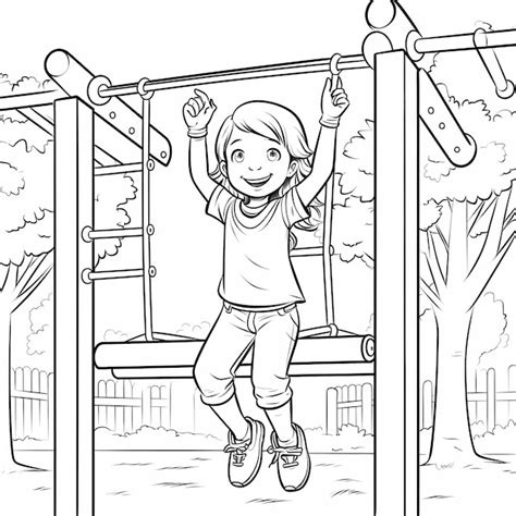 Monkey Bars Coloring Page