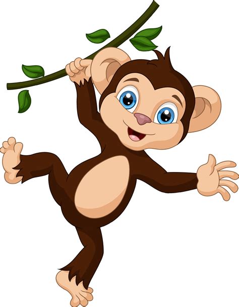 monkey cartoon colgando