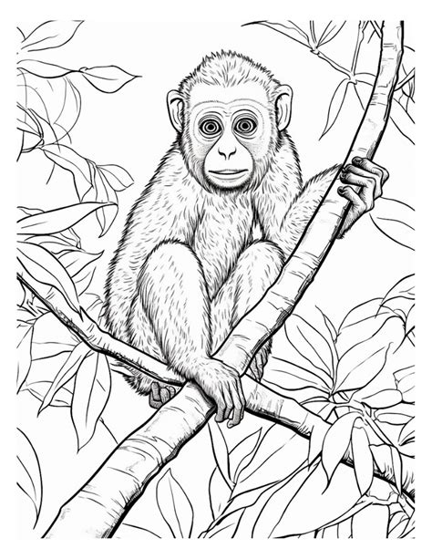 Monkey Coloring Pages Hard