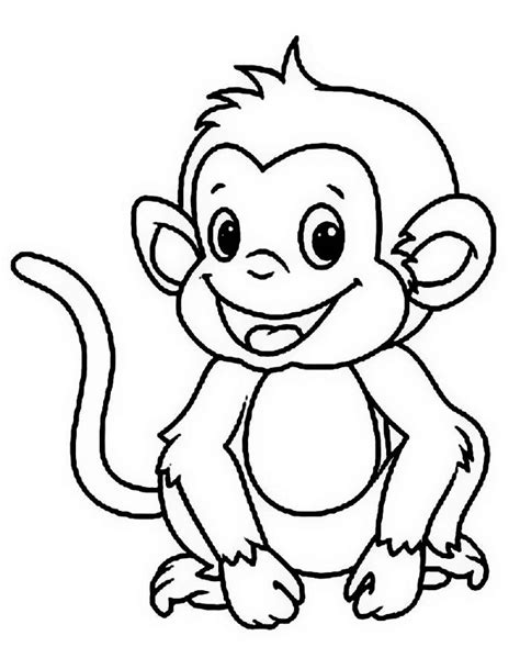 monkey coloring pages pdf printable template
