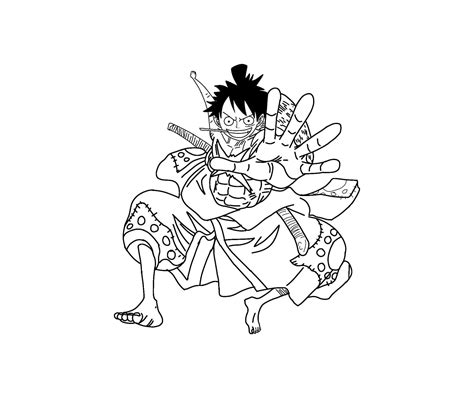 monkey d luffy free coloring page