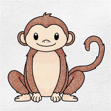 monkey drawing simple cartoon