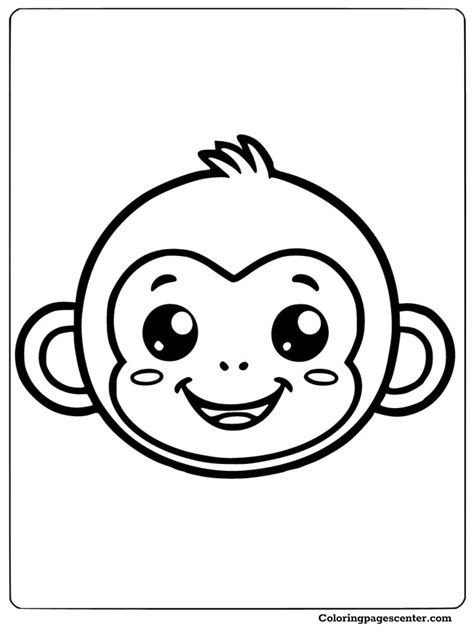 monkey face coloring pages printable template