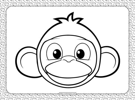 Monkey Head Coloring Page