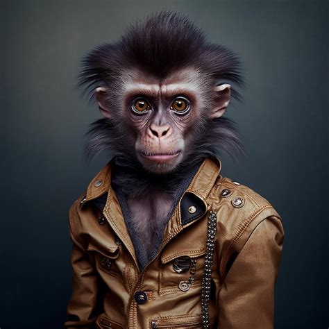 Monkey In Brown Jacket