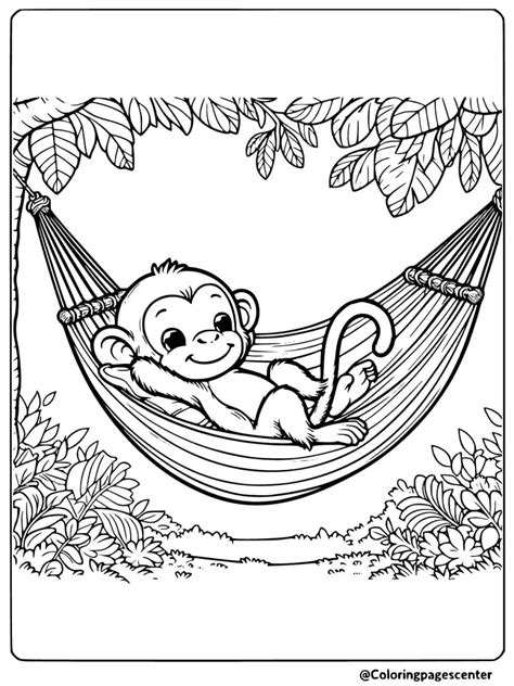 Monkey In Hammock Free Printable