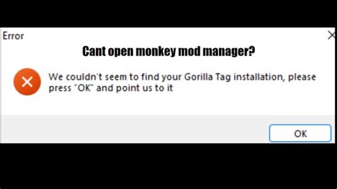 monkey mod manager error