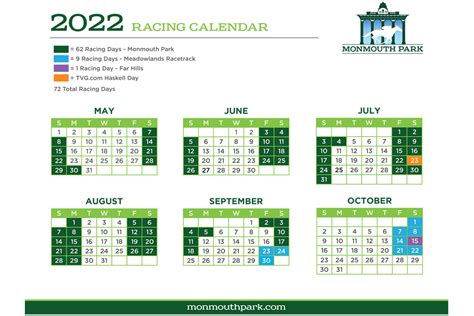 monmouth park racing schedule