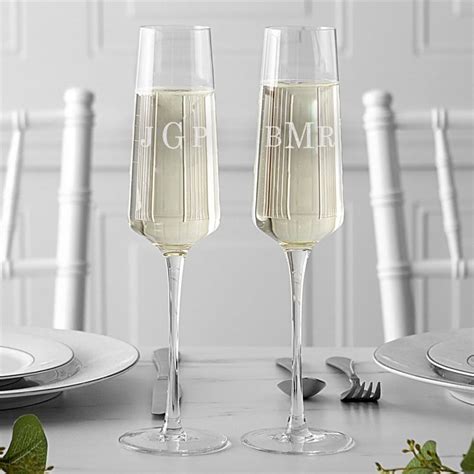 monogram champagne flutes