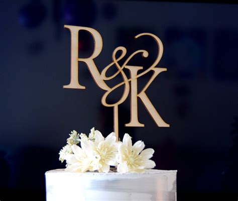 Monogram Cake Topper Letter Cake Topper Wedding Cake Topper Etsy