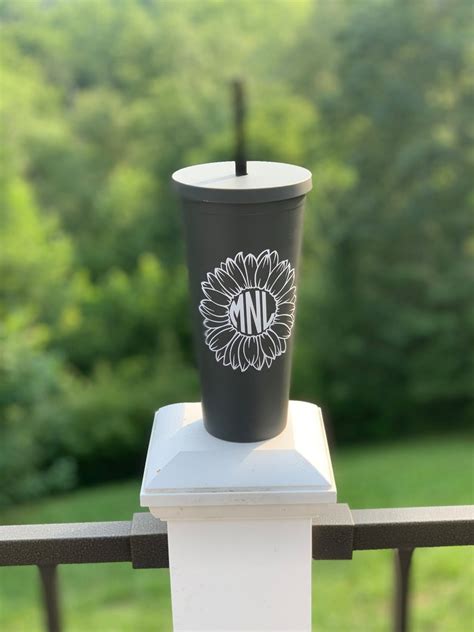 Monogram Tumbler With Straw