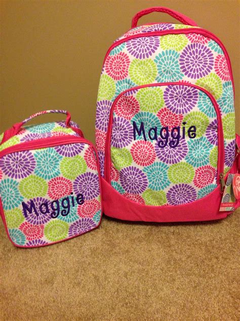 Etsy Girls Back pack, monogrammed book bag, personalized lunch box