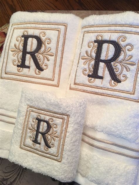 Monogrammed Bath Hand Towels