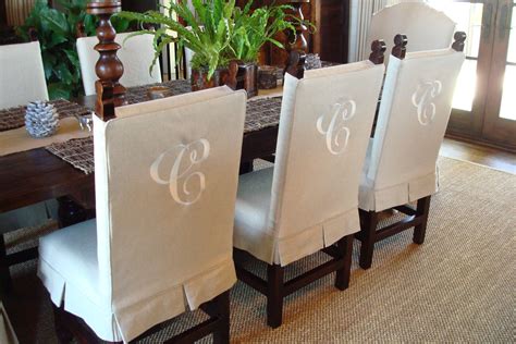 Monogrammed Dining Chair Slipcovers