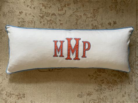 Monogrammed Long Pillow