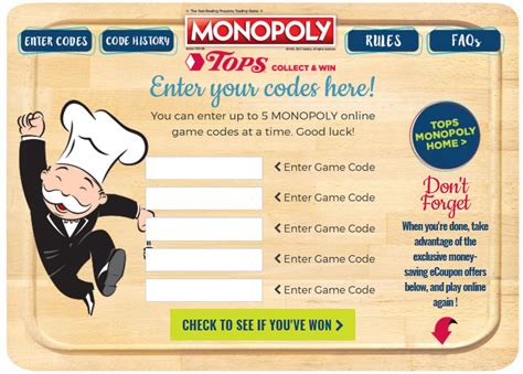 monopoly game enter codes