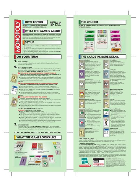 Monopoly Rules Pdf Printable