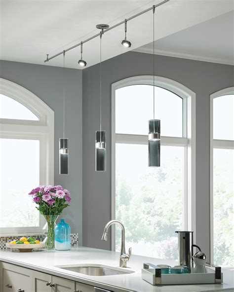 monorail track lighting with pendants