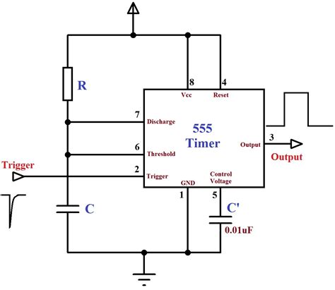 monostable multivibrator using ic 555 timer