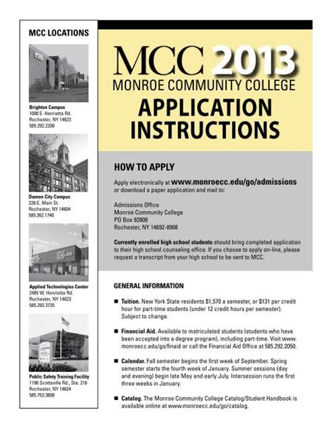 monroe community college application portal