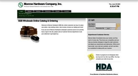 monroe hardware login