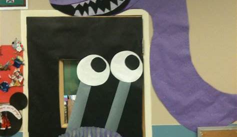 Halloween monster door decoration | Halloween classroom door decor