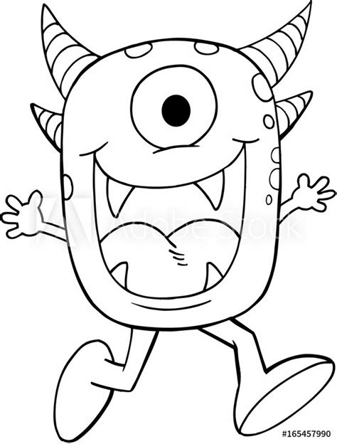 monster clipart black and white