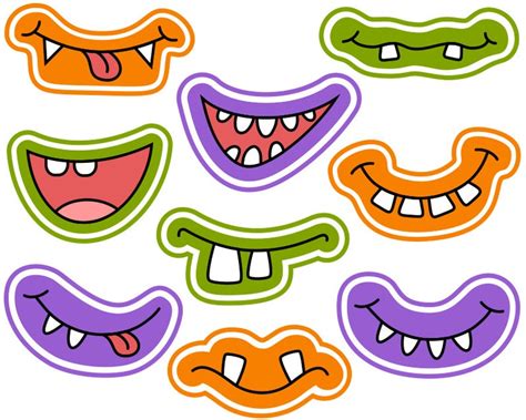 Monster Faces Printable Props