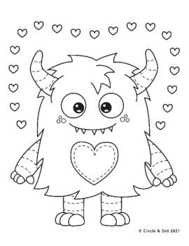 monster valentine coloring pages