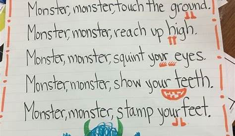 monster poem.pdf | Monster, Pocket chart, Fictional characters